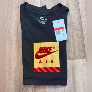 Nike Air Black Tee with Red and Gold Design